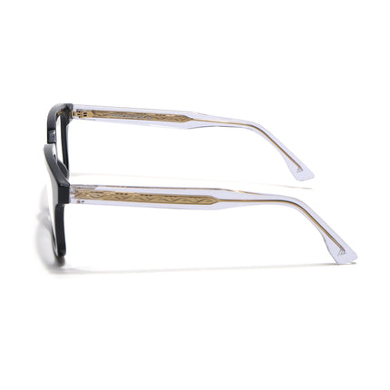 Voyage Glaze Black Square Acetate Eyeglasses for Men & Women (FPK26015FMG8655)