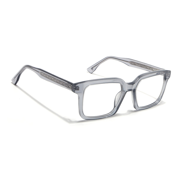 Voyage Glaze Grey Square Acetate Eyeglasses for Men & Women (FPK26015FMG8656)