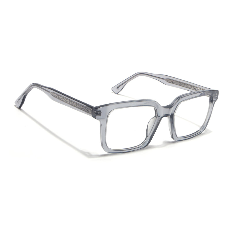 Voyage Glaze Grey Square Acetate Eyeglasses for Men & Women (FPK26015FMG8656)