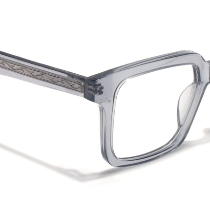 Voyage Glaze Grey Square Acetate Eyeglasses for Men & Women (FPK26015FMG8656)