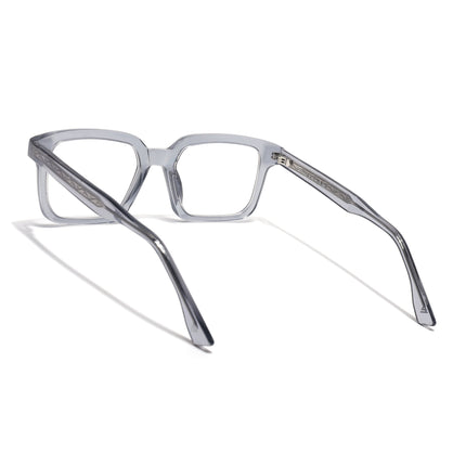 Voyage Glaze Grey Square Acetate Eyeglasses for Men & Women (FPK26015FMG8656)