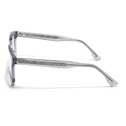 Voyage Glaze Grey Square Acetate Eyeglasses for Men & Women (FPK26015FMG8656)