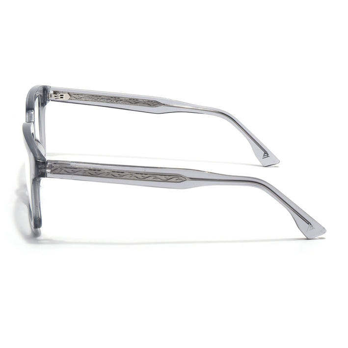 Voyage Glaze Grey Square Acetate Eyeglasses for Men & Women (FPK26015FMG8656)