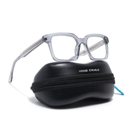 Voyage Glaze Grey Square Acetate Eyeglasses for Men & Women (FPK26015FMG8656)