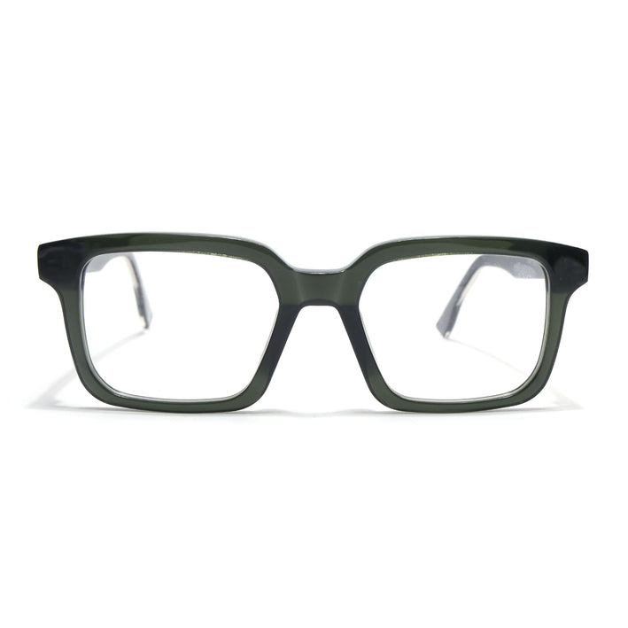 Voyage Glaze Green Square Acetate Eyeglasses for Men & Women (FPK26015FMG8658)