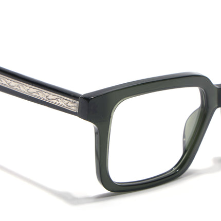 Voyage Glaze Green Square Acetate Eyeglasses for Men & Women (FPK26015FMG8658)