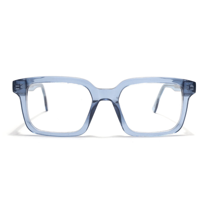 Voyage Glaze Blue Square Acetate Eyeglasses for Men & Women (FPK26015FMG8659)