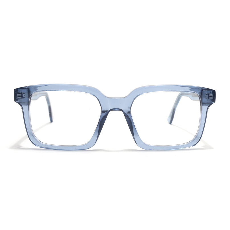 Voyage Glaze Blue Square Acetate Eyeglasses for Men & Women (FPK26015FMG8659)