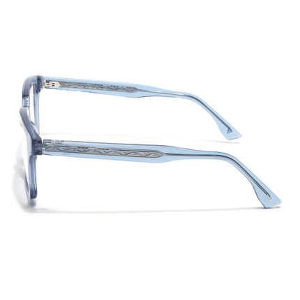 Voyage Glaze Blue Square Acetate Eyeglasses for Men & Women (FPK26015FMG8659)