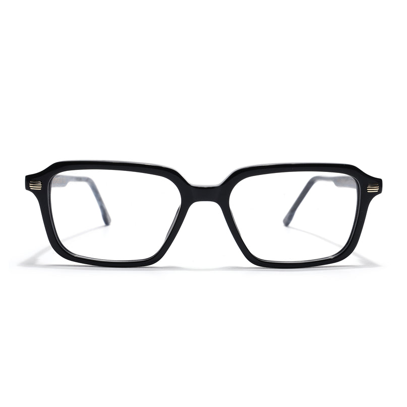 Voyage Glaze Black Rectangle Acetate Eyeglasses for Men & Women (FPK26016FMG8094)