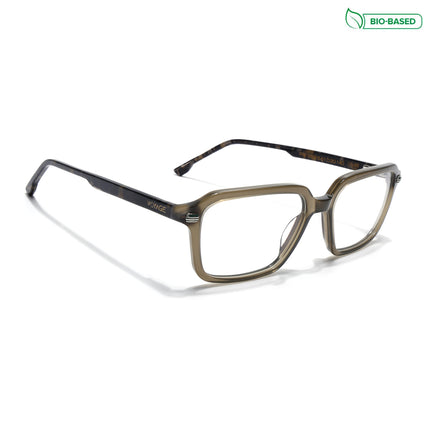 Voyage Glaze Olive Rectangle Acetate Eyeglasses for Men & Women (FPK26016FMG8095)