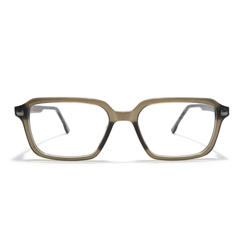 Voyage Glaze Olive Rectangle Acetate Eyeglasses for Men & Women (FPK26016FMG8095)
