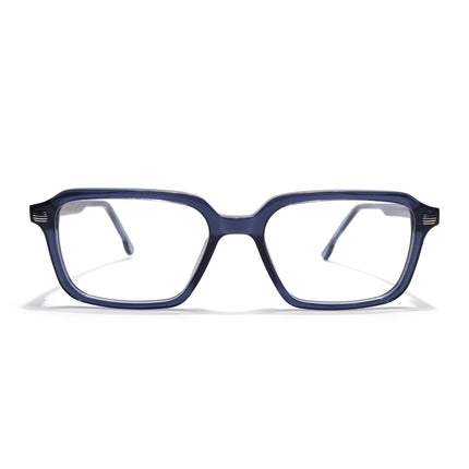 Voyage Glaze Blue Rectangle Acetate Eyeglasses for Men & Women (FPK26016FMG8096)