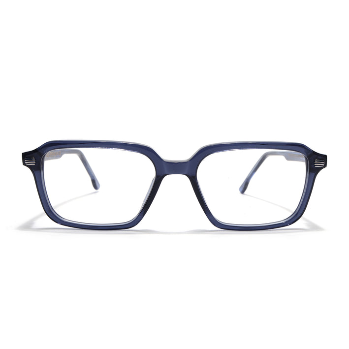 Voyage Glaze Blue Rectangle Acetate Eyeglasses for Men & Women (FPK26016FMG8096)
