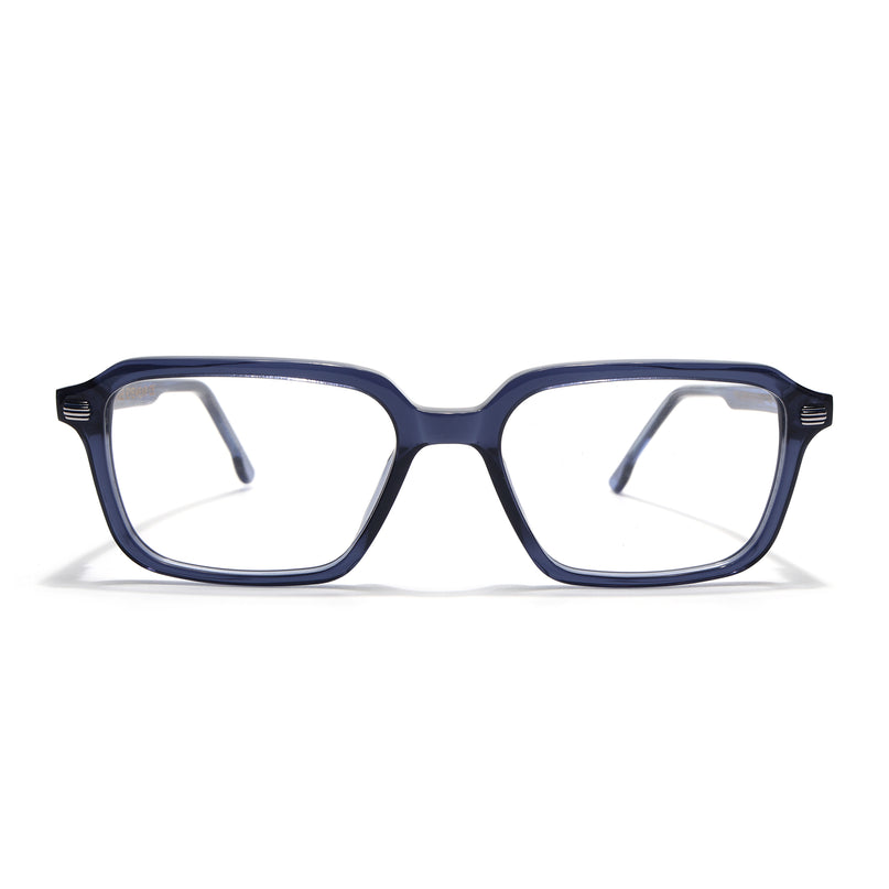 Voyage Glaze Blue Rectangle Acetate Eyeglasses for Men & Women (FPK26016FMG8096)