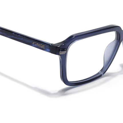Voyage Glaze Blue Rectangle Acetate Eyeglasses for Men & Women (FPK26016FMG8096)
