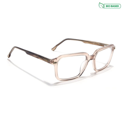 Voyage Glaze Brown Rectangle Acetate Eyeglasses for Men & Women (FPK26016FMG8097)