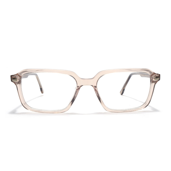Voyage Glaze Brown Rectangle Acetate Eyeglasses for Men & Women (FPK26016FMG8097)