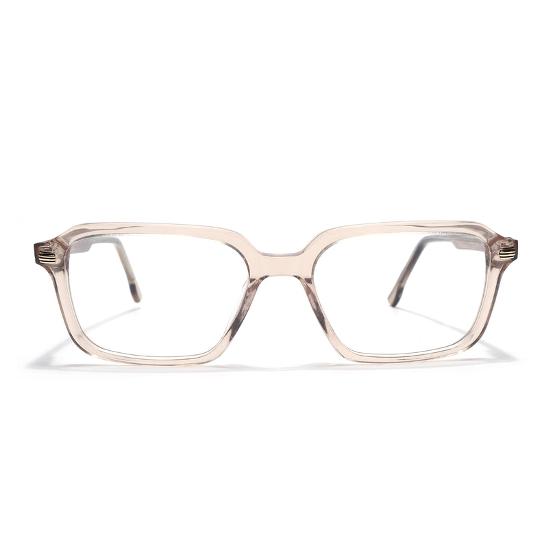 Voyage Glaze Brown Rectangle Acetate Eyeglasses for Men & Women (FPK26016FMG8097)