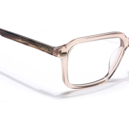 Voyage Glaze Brown Rectangle Acetate Eyeglasses for Men & Women (FPK26016FMG8097)