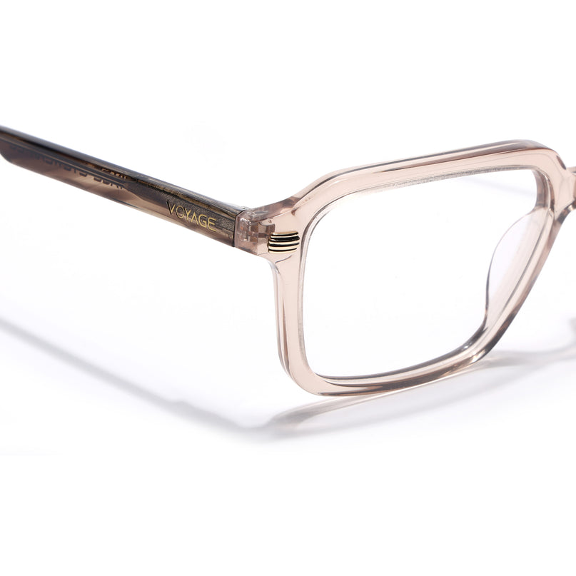 Voyage Glaze Brown Rectangle Acetate Eyeglasses for Men & Women (FPK26016FMG8097)