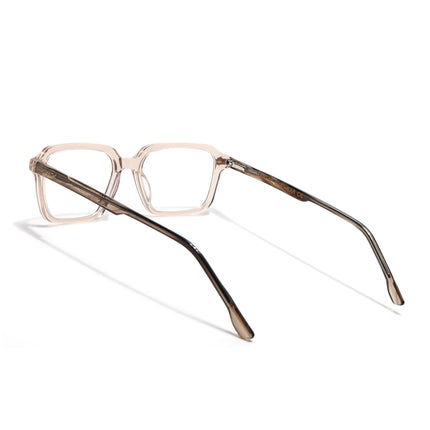 Voyage Glaze Brown Rectangle Acetate Eyeglasses for Men & Women (FPK26016FMG8097)
