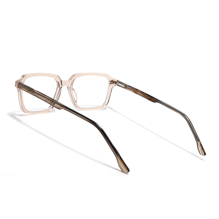 Voyage Glaze Brown Rectangle Acetate Eyeglasses for Men & Women (FPK26016FMG8097)