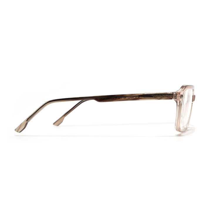 Voyage Glaze Brown Rectangle Acetate Eyeglasses for Men & Women (FPK26016FMG8097)