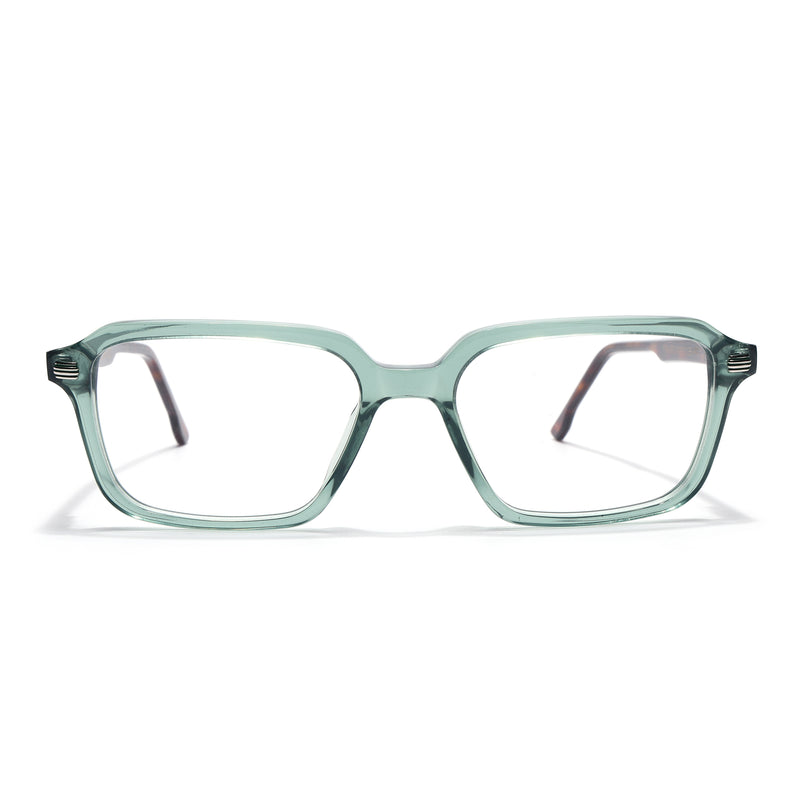 Voyage Glaze Green Rectangle Acetate Eyeglasses for Men & Women (FPK26016FMG8098)