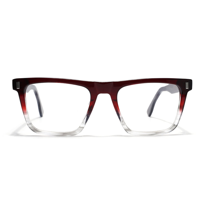 Voyage Glaze Red Wayfarer Acetate Eyeglasses for Men & Women (FPK26017FMG8142)