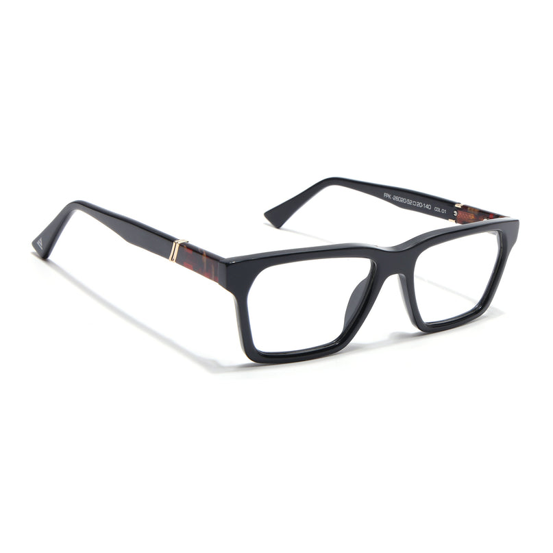 Voyage Glaze Black Rectangle Acetate Eyeglasses for Men & Women (FPK26020FMG8680)