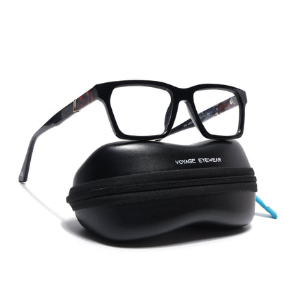 Voyage Glaze Black Rectangle Acetate Eyeglasses for Men & Women (FPK26020FMG8680)