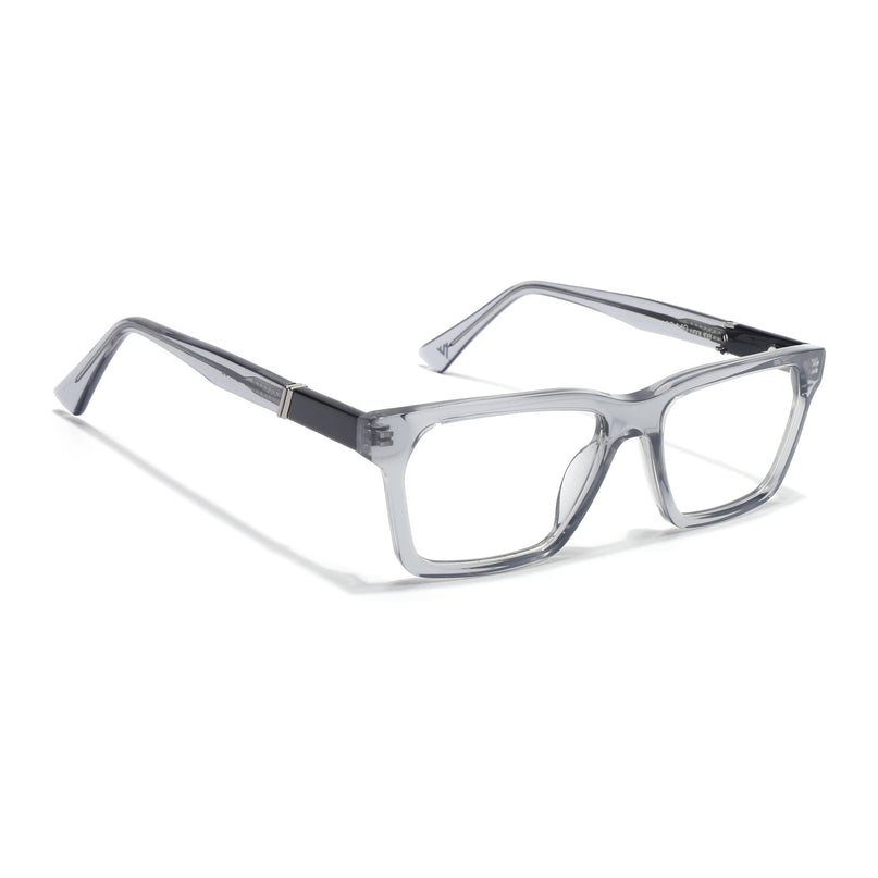 Voyage Glaze Grey Rectangle Acetate Eyeglasses for Men & Women (FPK26020FMG8681)