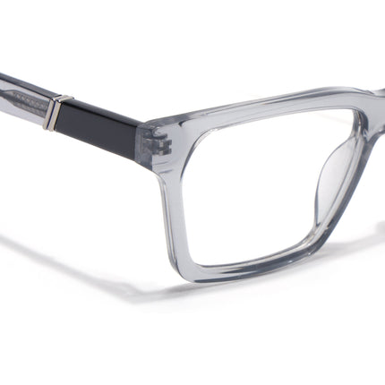 Voyage Glaze Grey Rectangle Acetate Eyeglasses for Men & Women (FPK26020FMG8681)