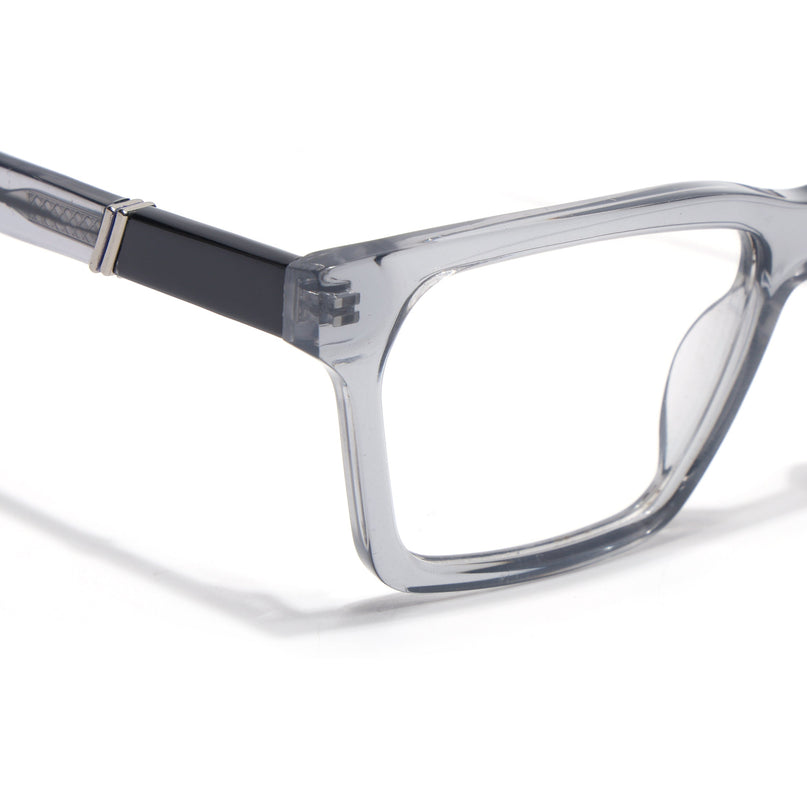 Voyage Glaze Grey Rectangle Acetate Eyeglasses for Men & Women (FPK26020FMG8681)