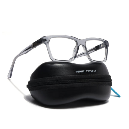 Voyage Glaze Grey Rectangle Acetate Eyeglasses for Men & Women (FPK26020FMG8681)