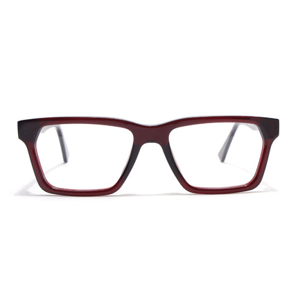 Voyage Glaze Wine Rectangle Acetate Eyeglasses for Men & Women (FPK26020FMG8682)