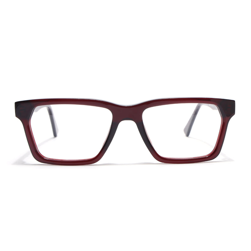 Voyage Glaze Wine Rectangle Acetate Eyeglasses for Men & Women (FPK26020FMG8682)