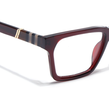 Voyage Glaze Wine Rectangle Acetate Eyeglasses for Men & Women (FPK26020FMG8682)