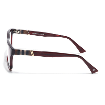 Voyage Glaze Wine Rectangle Acetate Eyeglasses for Men & Women (FPK26020FMG8682)