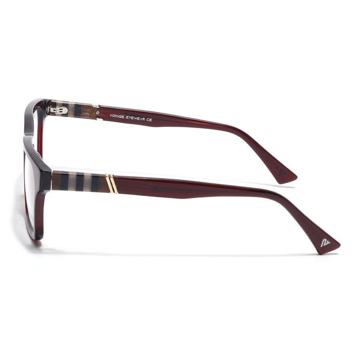 Voyage Glaze Wine Rectangle Acetate Eyeglasses for Men & Women (FPK26020FMG8682)