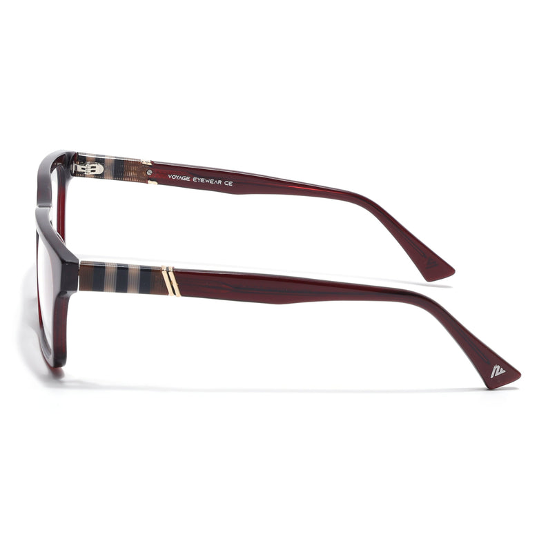 Voyage Glaze Wine Rectangle Acetate Eyeglasses for Men & Women (FPK26020FMG8682)