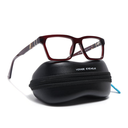 Voyage Glaze Wine Rectangle Acetate Eyeglasses for Men & Women (FPK26020FMG8682)