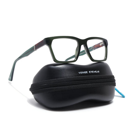 Voyage Glaze Green Rectangle Acetate Eyeglasses for Men & Women (FPK26020FMG8683)