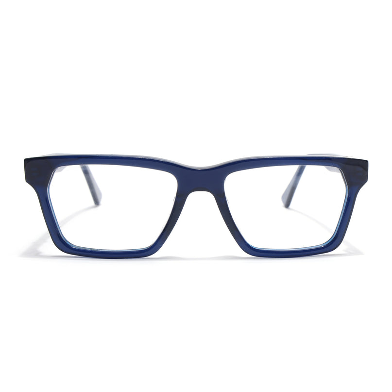 Voyage Glaze Blue Rectangle Acetate Eyeglasses for Men & Women (FPK26020FMG8684)