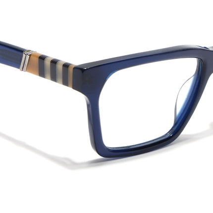 Voyage Glaze Blue Rectangle Acetate Eyeglasses for Men & Women (FPK26020FMG8684)