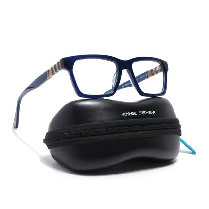 Voyage Glaze Blue Rectangle Acetate Eyeglasses for Men & Women (FPK26020FMG8684)