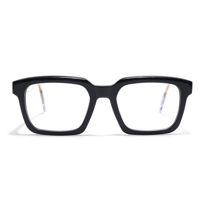 Voyage Glaze Black Square Acetate Eyeglasses for Men & Women (FPK26021FMG8660)