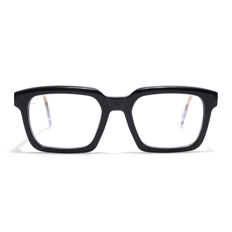 Voyage Glaze Black Square Acetate Eyeglasses for Men & Women (FPK26021FMG8660)