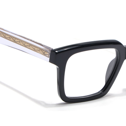 Voyage Glaze Black Square Acetate Eyeglasses for Men & Women (FPK26021FMG8660)
